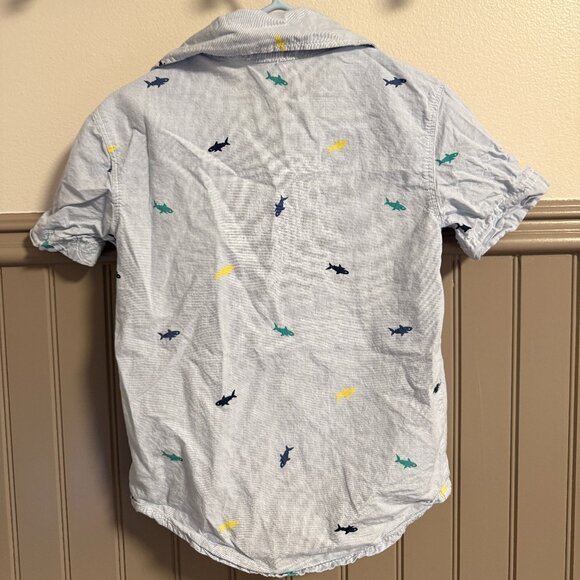 Carter's Short-Sleeve | 2T | Light Blue Shark Print Button Up Shirt - Picture 2 of 2